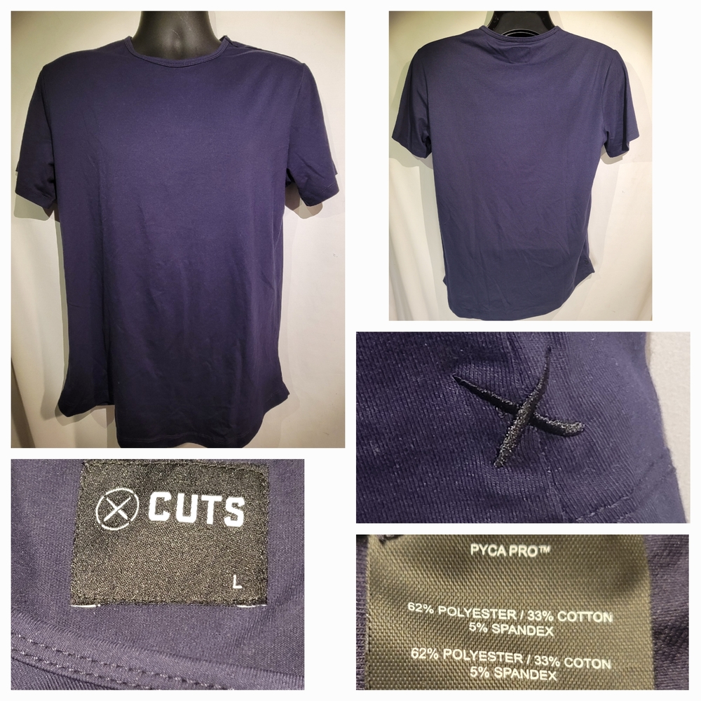 Cuts Curve Hem Pyca Pro Men's Navy Blue T-Shirt
